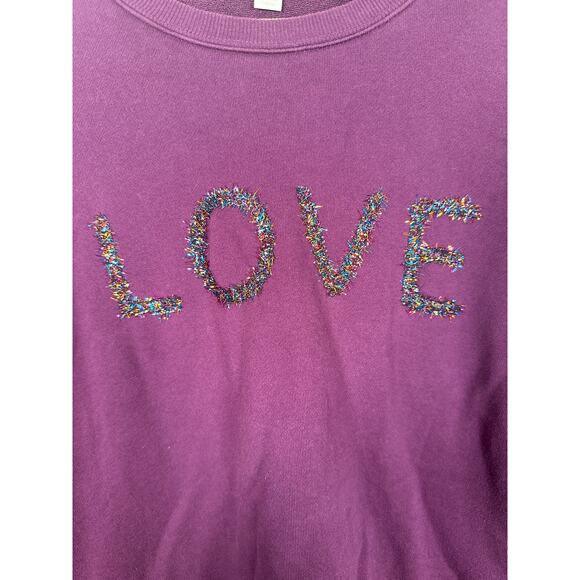 Spiritual Gangster Love Mazzy Cropped Sweatshirt Crewneck Womens Medium Purple - Picture 3 of 10